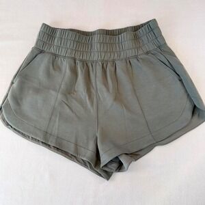 Abercrombie YPB neoKNIT Unlined Shorts Women's L Green Activewear Athleisure Gym